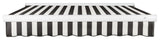 Awntech 12x10' Full Cassette Right Motor Acrylic Retractable Awning, Black/White