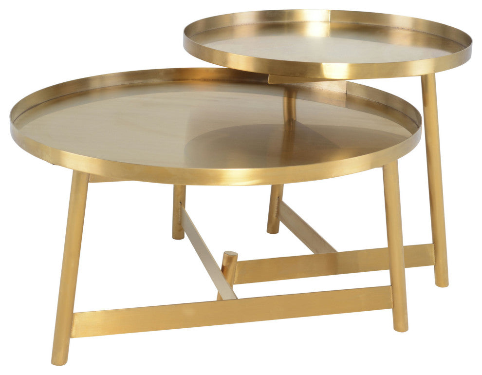Landon Coffee Table in Brushed Gold Stainless Steel