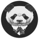 Funny Panda In Suit And Tie, Modern Animal Round Wall Art, 11"