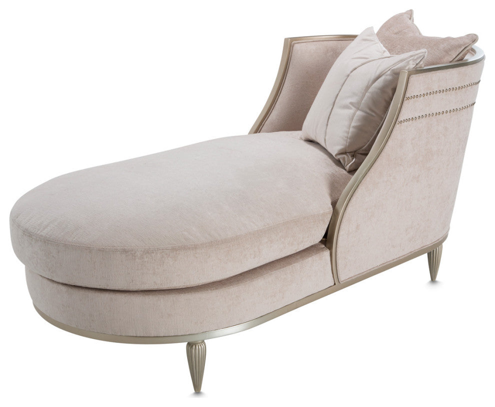 London Place Chenille Chaise - Parchment