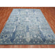 Blue Wool and Pure Silk Hand Knotted Jewellery Design Oriental Rug, 7'10"x10'0"