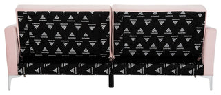 Safavieh Chelsea Foldable Futon Bed, Blush/Chrome