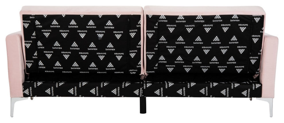 Safavieh Chelsea Foldable Futon Bed, Blush/Chrome
