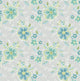 Contemporary Floral Wallpaper, Blue and Green, Bolt