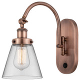 Cone Sconce, Antique Copper, Clear, Clear