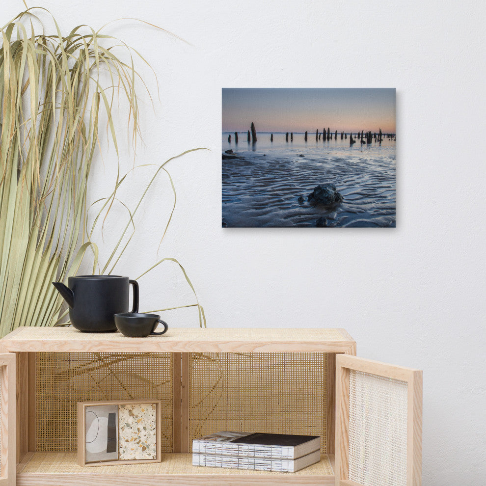 Low Tide At Battery Coastal Landscape Photo Canvas Wall Art Print, 16" X 20"