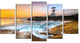 Lighthouse on Beautiful Seashore, Seashore Wall Art on Canvas, 60"x32", 5 Panels