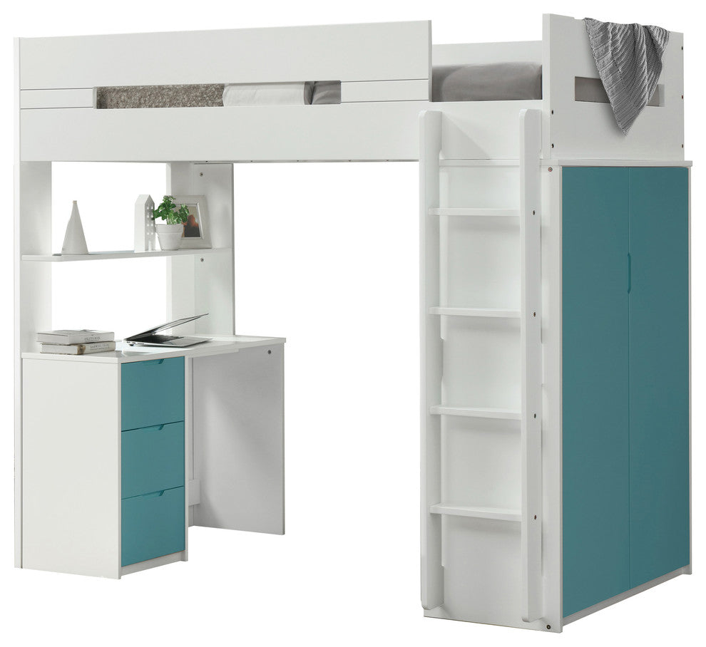 Acme Nerice Loft Bed, Teal