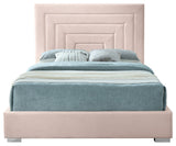 Nora Velvet Upholstered Bed, Pink, Queen