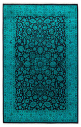 Fine Vibrance, One-of-a-Kind Hand-Knotted Area Rug Green, 4'1"x6'5"