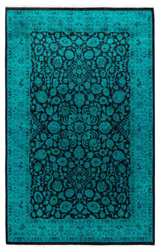 Fine Vibrance, One-of-a-Kind Hand-Knotted Area Rug Green, 4'1"x6'5"