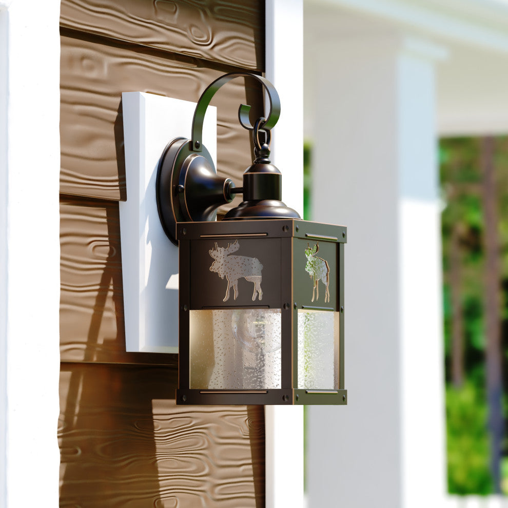 Yellowstone 5.25" Moose Outdoor Wall Light Burnished Bronze