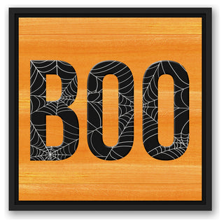 Boo 16"x16" Black Floating Framed Canvas