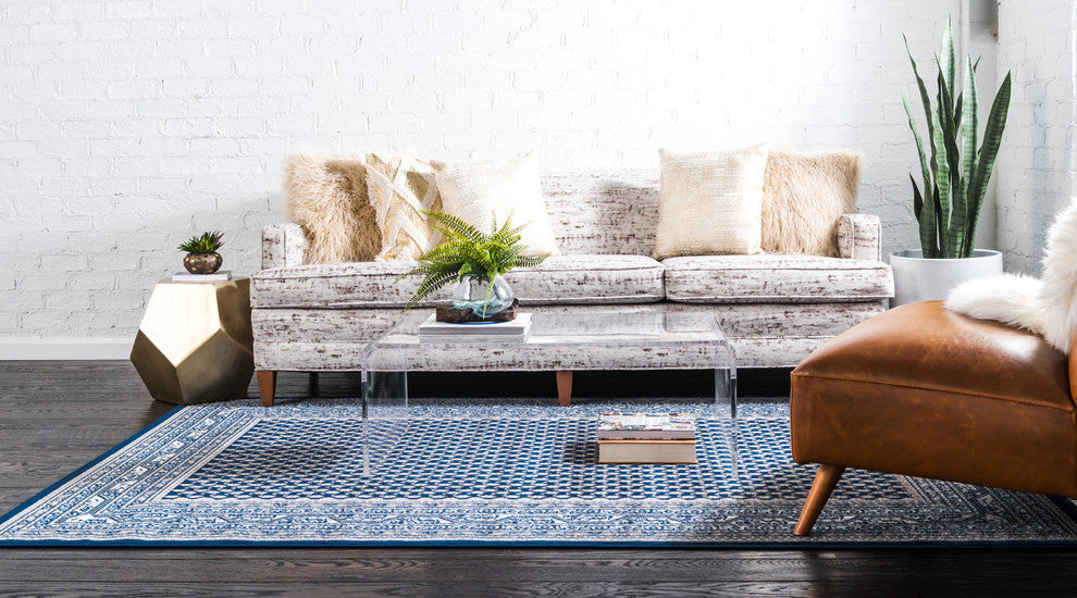 Unique Loom Blue Allover Williamsburg 4'x6' Area Rug