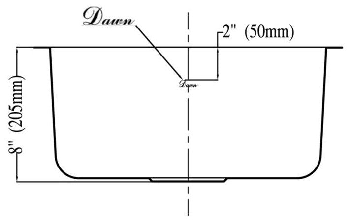 Dawn ASU102 Undermount Single Bowl Bar and kitchen Sink Polished Satin Finish