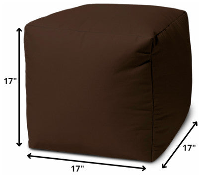 17  Cool Dark Chocolate Brown Solid Color Indoor Outdoor Pouf Ottoman