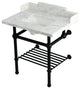 LMS3030MBSQB0 30" Console Sink with Brass Legs (8-Inch, 3 Hole)