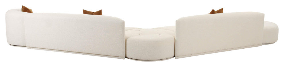 Fickle Cream Boucle 5-Piece Modular Chaise Sectional