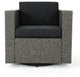 GDF Studio Venice Outdoor Wicker Swivel Club Chair, Mix Black/Dark Gray, Single