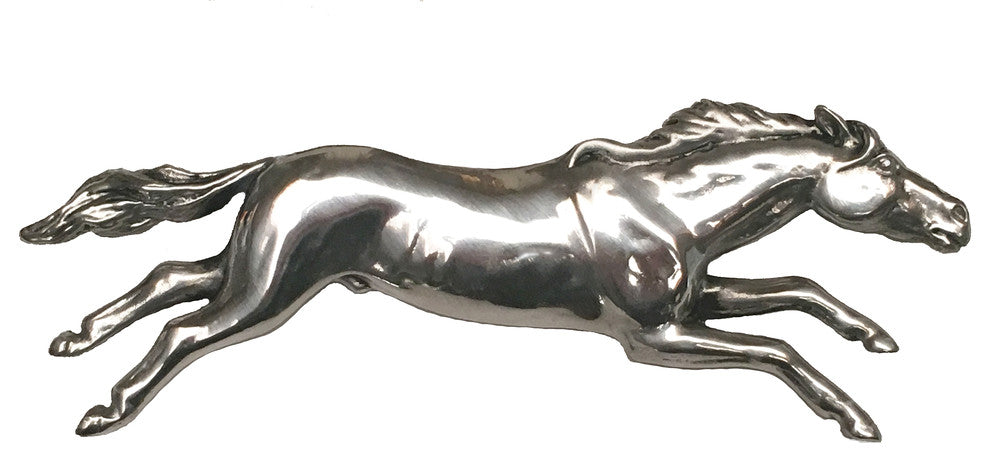 Wild Horse Pull, Right Facing, Shiny Silver