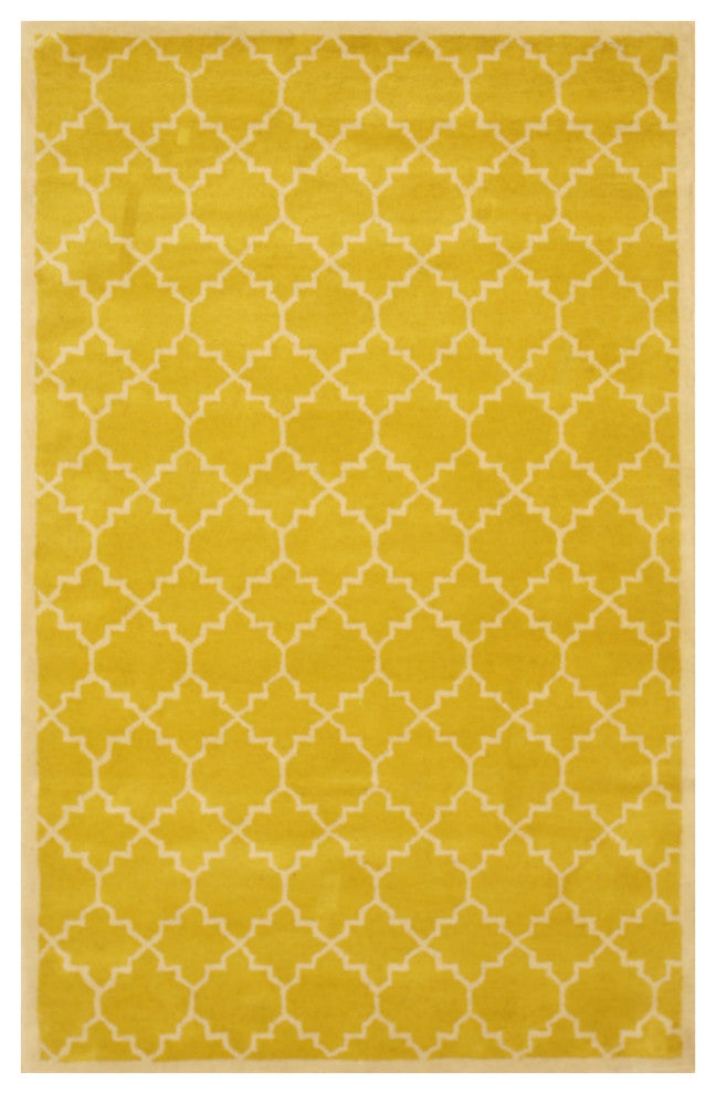 Yellow Transitional Moroccan Moroccan Area Rug