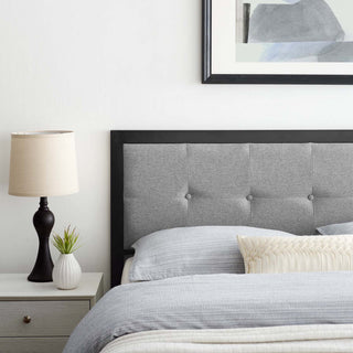 Teagan Tufted Full Headboard - Black Light Gray