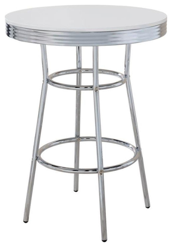 30" Round Bar Table, White