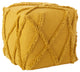 Mina Victory SH018 Pouf, Mustard, 16X16X16