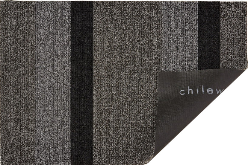 Bold Stripe Shag Mat, Silver and Black, 36"x60"