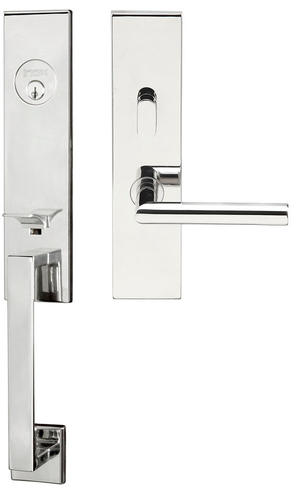 Frankfurt Lever, Mortise Entry Handleset, RHR, Polished Stainless Steel