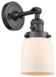 Small Bell 1-Light LED Sconce, Oil Rubbed Bronze, Glass: Matte White Cased