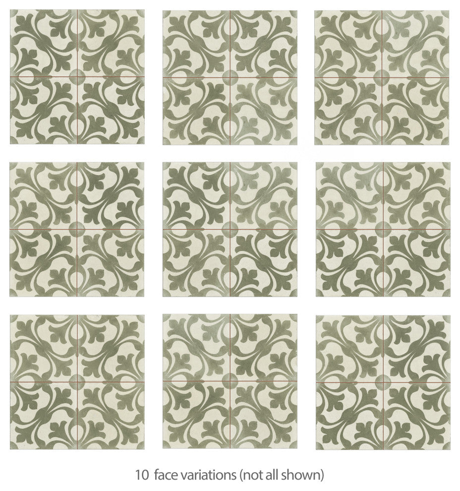 Kings Nouveau Sage Ceramic Floor and Wall Tile