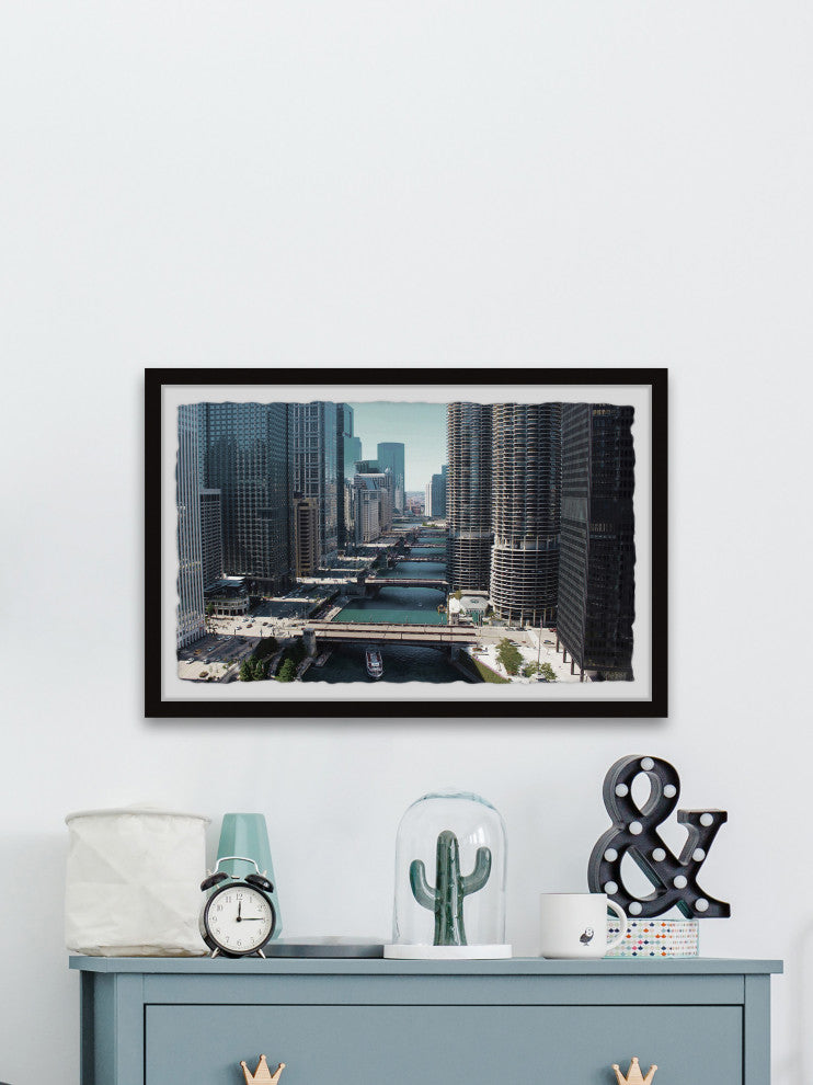 "Chicago Bridges" Framed Painting Print, 45x30