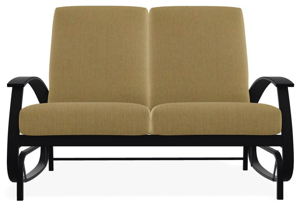 Belle Isle Cushion Deep Seating 2-Seat Glider, Stucco/Black