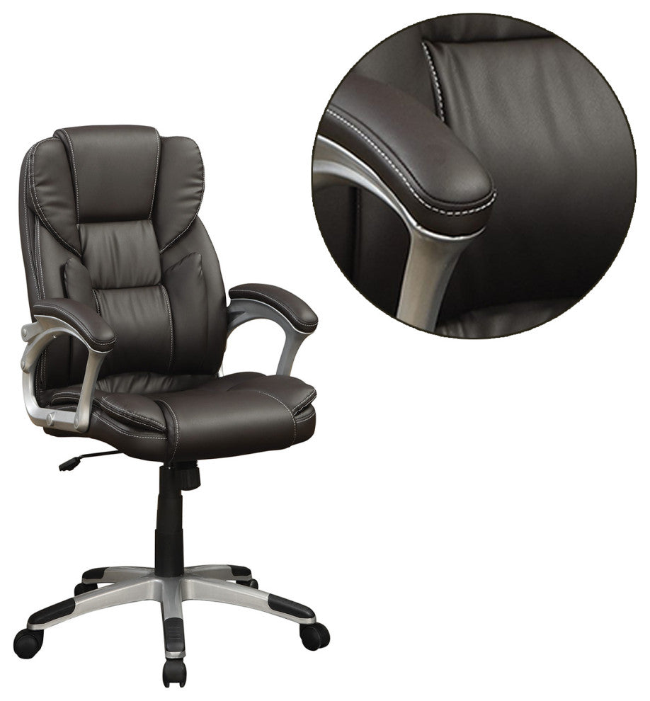 Adjustable Height Office Chair, Dark Brown