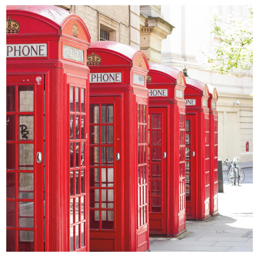 "Covent Garden Phone Boxes" Digital Paper Print by Keri Bevan, 26"x26"