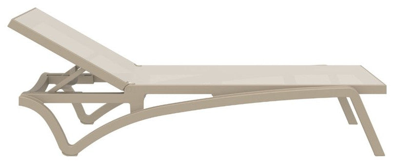 Compamia Pacific Sling Chaise Lounge Taupe Beige Finish