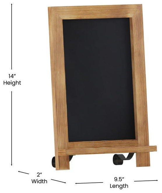 Canterbury Magnetic Chalkboard WithMetal Scrolled Legs, Hang or Countertop Board, Torched Brown
