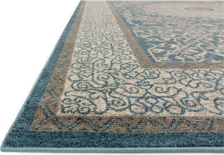 Durable Distressed Century Area Rug, Blue/Sand, 9'6"x13'