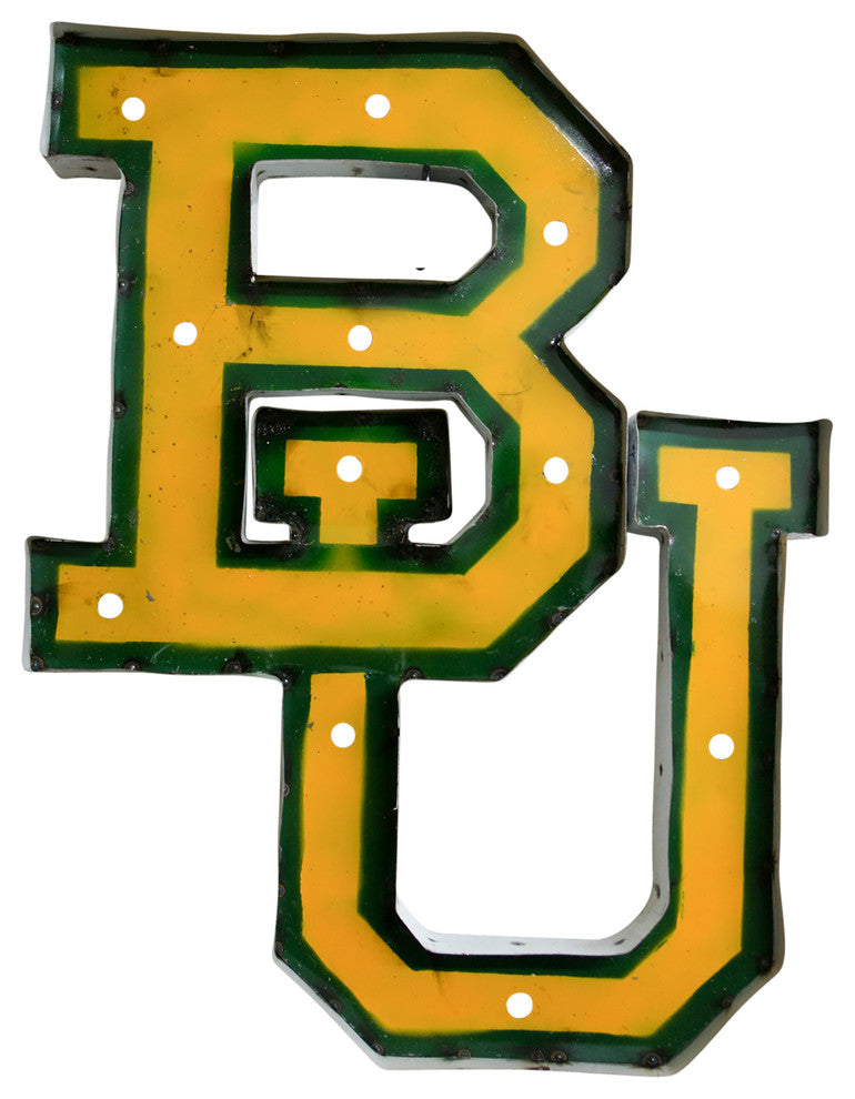 Illuminated Baylor Bears Bu Recycled Wall Decor