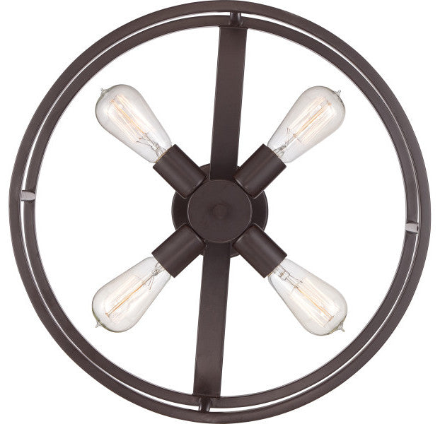 New Harbor 4-Light Semi-Flush Mount, Brushed Nickel