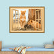 Lioness Wall Decal 3D Animal Window Peel and Stick Mural, 18"x22"