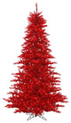 Vickerman 6.5'x46" Fir Tree, Dura-Lit 600 Red, Tinsel Red, LED
