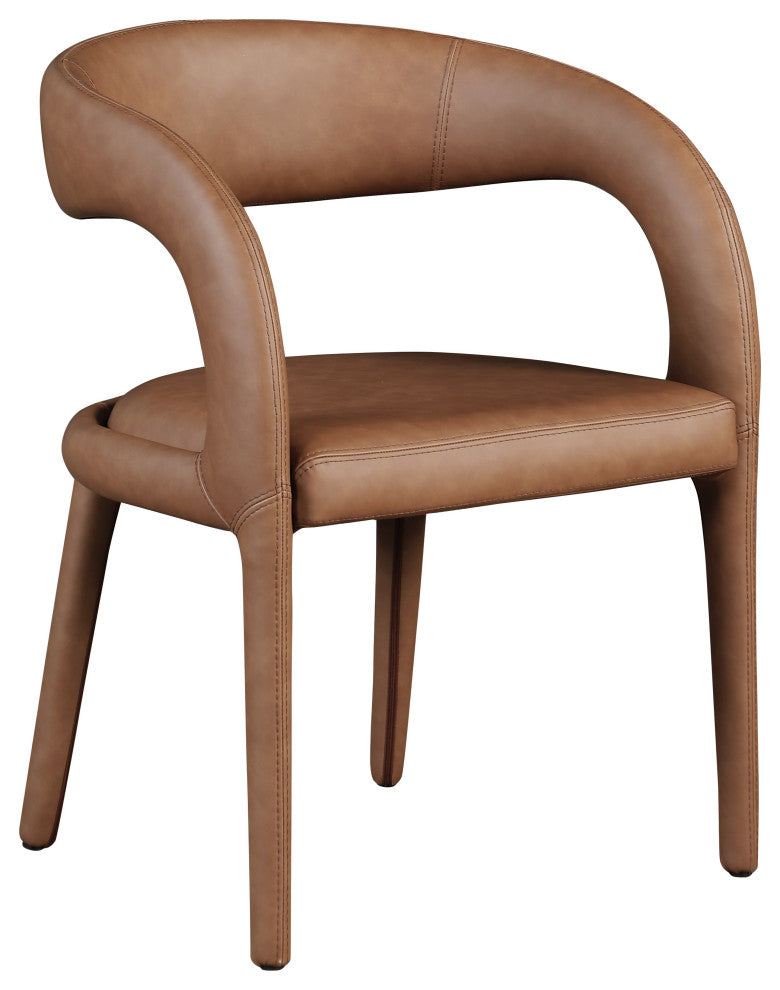 Meridian Furniture Sylvester Faux Leather Dining Chair, Brown