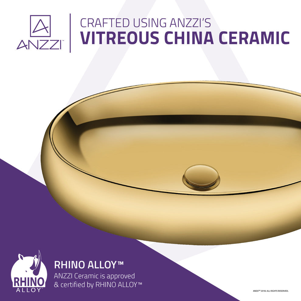 Prussian Series Ceramic Vessel Sink, Gold
