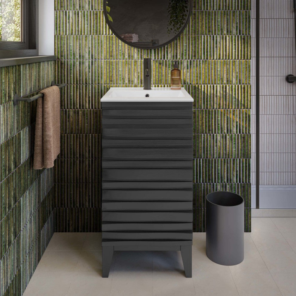 Cascade 18" Bathroom Vanity, Black