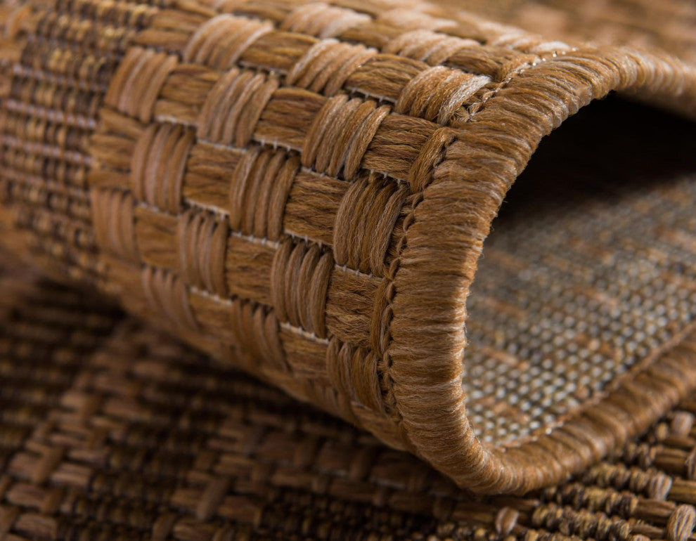 Rug Unique Loom Outdoor Border Light Brown Rectangular 3' 3 x 5' 0