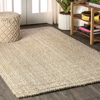 Hiro Hand Woven Chunky Jute Ivory 4' x 6' Area Rug