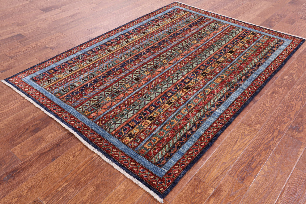 5' 0" X 7' 0" Persian Gabbeh Shall Hand-Knotted Rug Q5005
