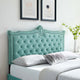Tufted Headboard, Nailhead, King California Size, Blue, Velvet, Modern